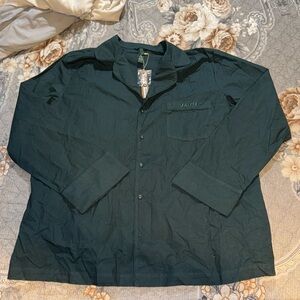 SKIMS LIMITED EDITION SPA BUTTON UP SLEEP TOP ‘PINE’